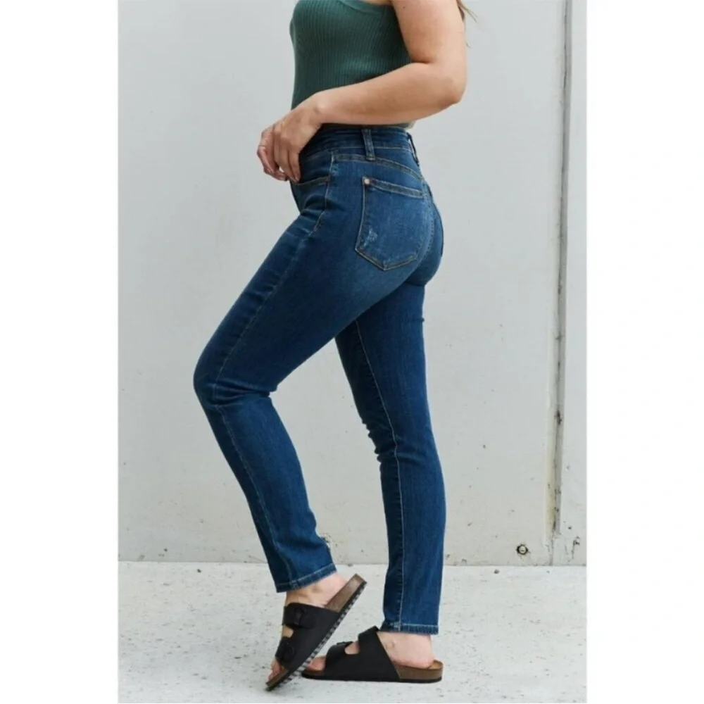 Judy Blue Relaxed Fit Jeans Dark Wash Blue Stretch Denim Women’s 32 - Picture 11 of 12